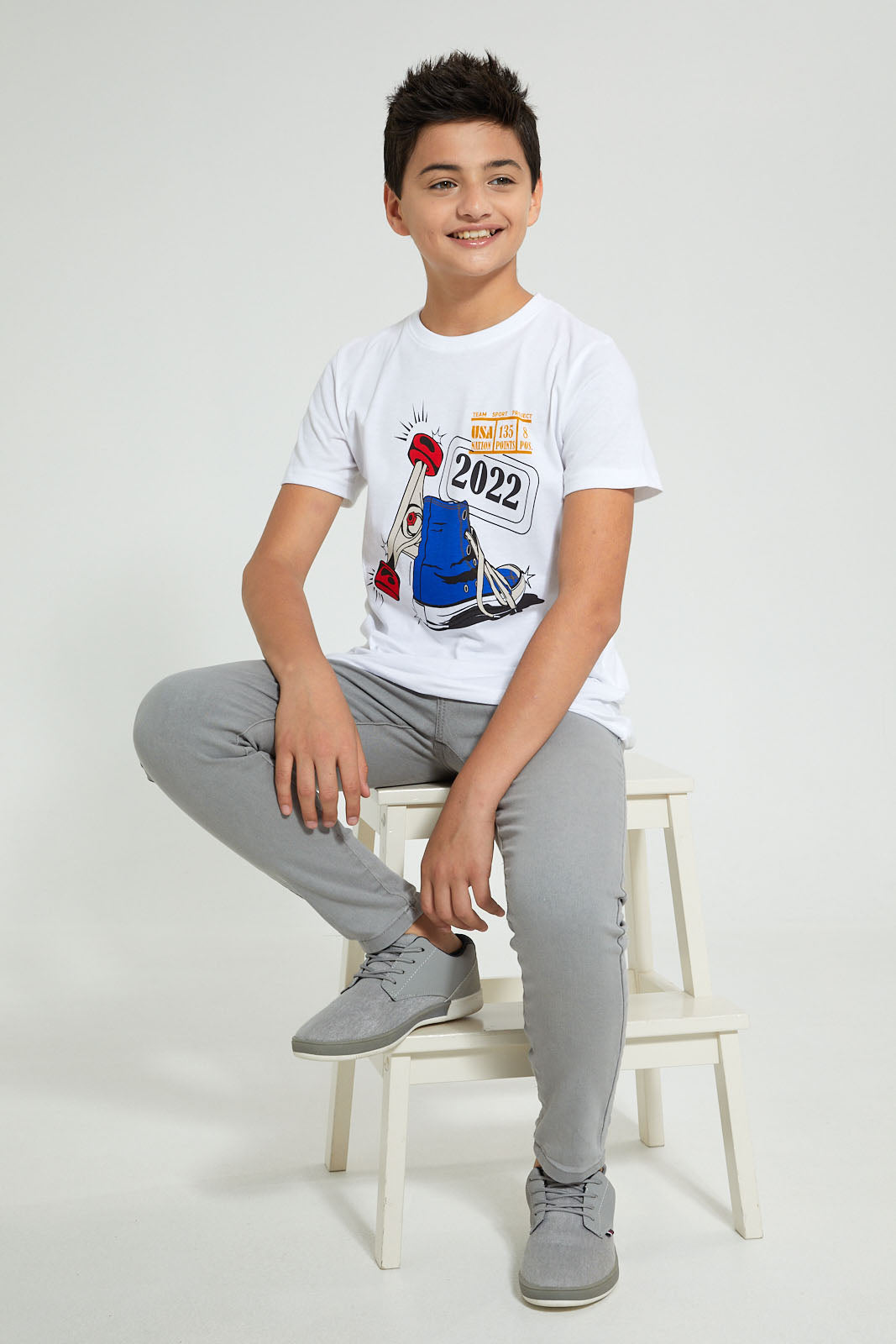 Redtag-White-Skate-2022-T-Shirt-Graphic-Prints-Senior-Boys-9 to 14 Years