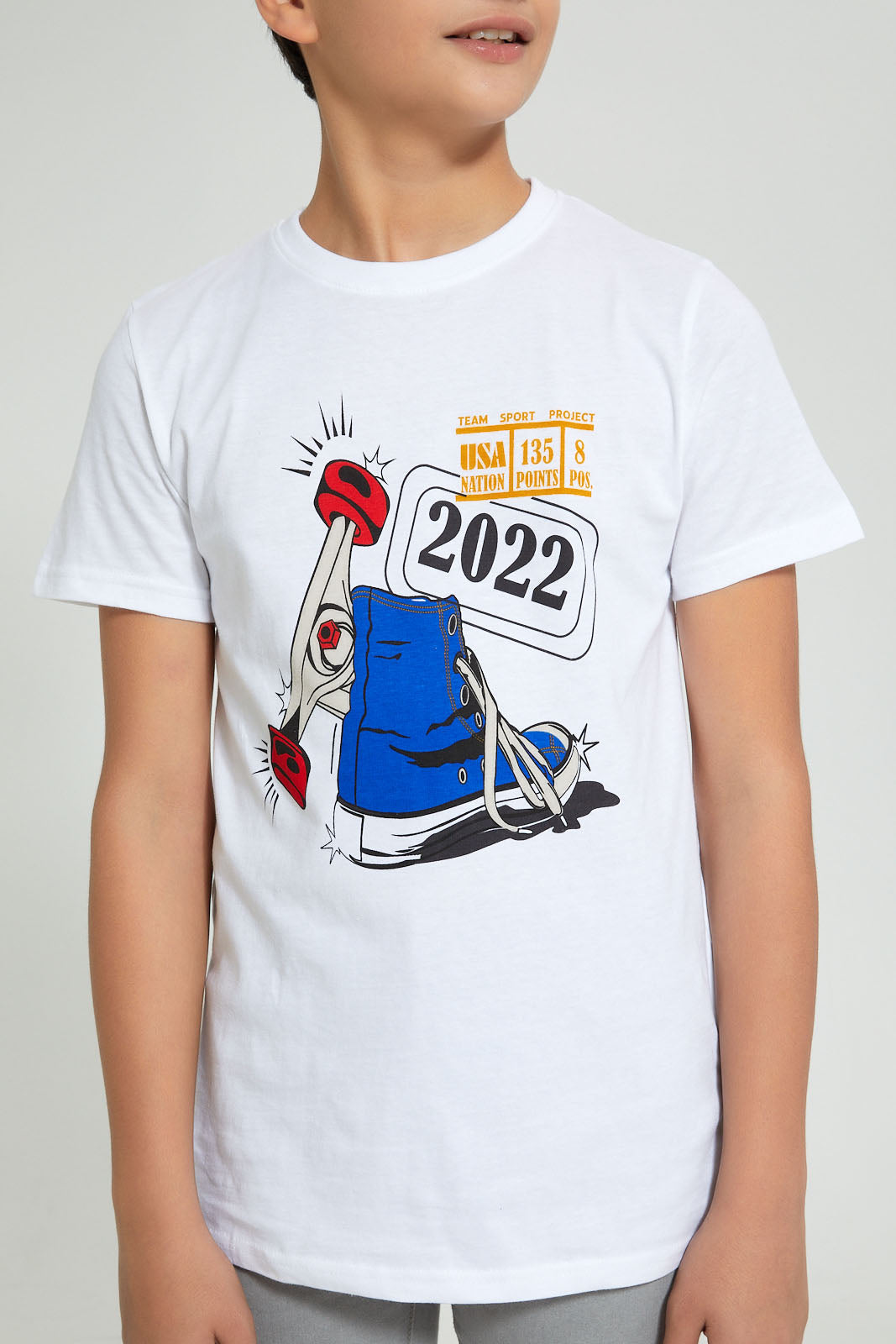 Redtag-White-Skate-2022-T-Shirt-Graphic-Prints-Senior-Boys-9 to 14 Years