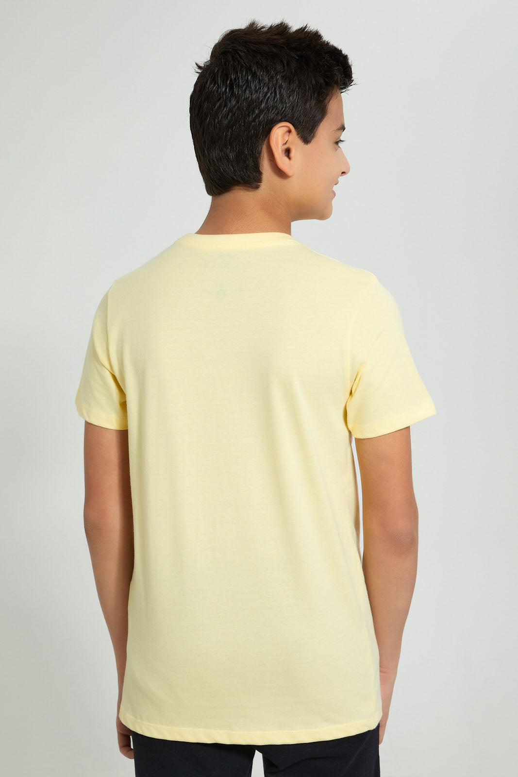 Redtag-Yellow-Never-Trust-An-Atom-T-Shirt-Graphic-Prints-Senior-Boys-9 to 14 Years