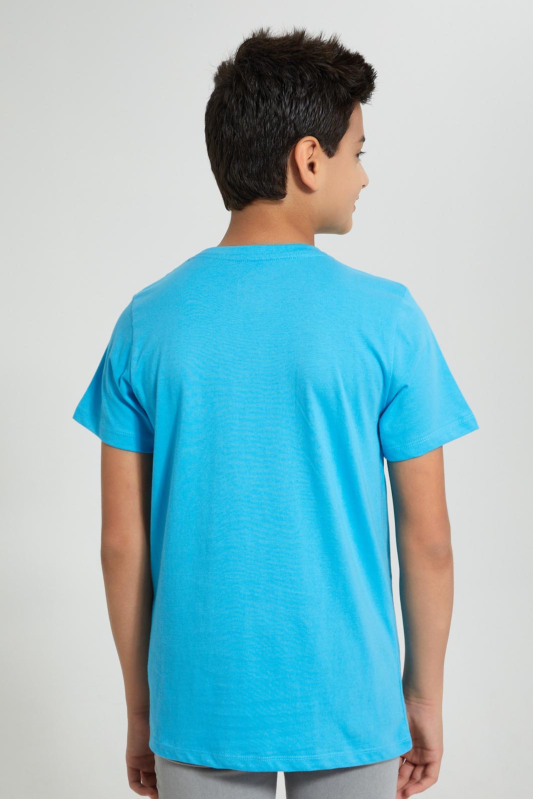 Redtag-Blue-La-T-Shirt-Graphic-Prints-Senior-Boys-9 to 14 Years