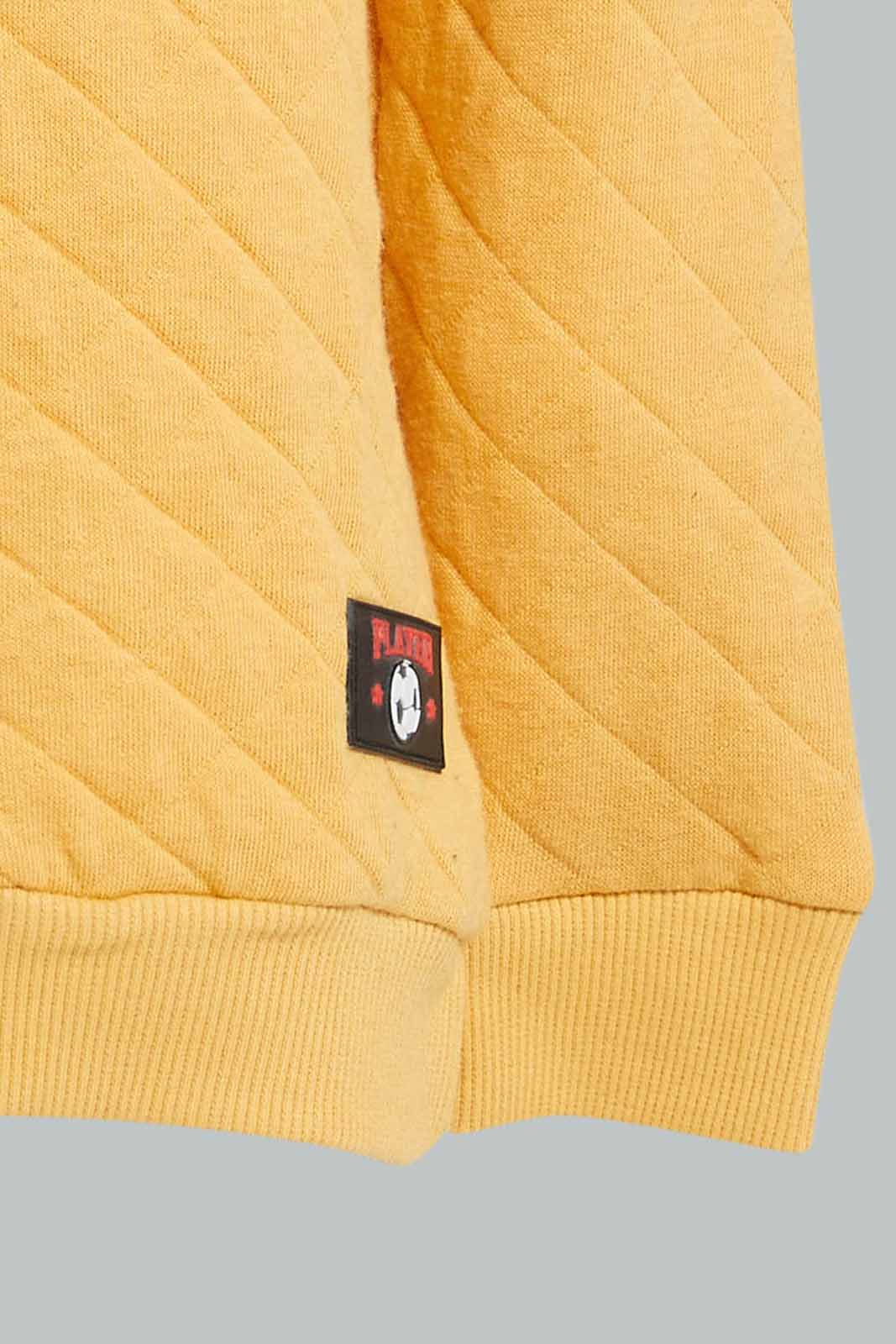 Redtag-Mustard-Quilted-Sweatshirt-Sweatshirts-Infant-Boys-3 to 24 Months