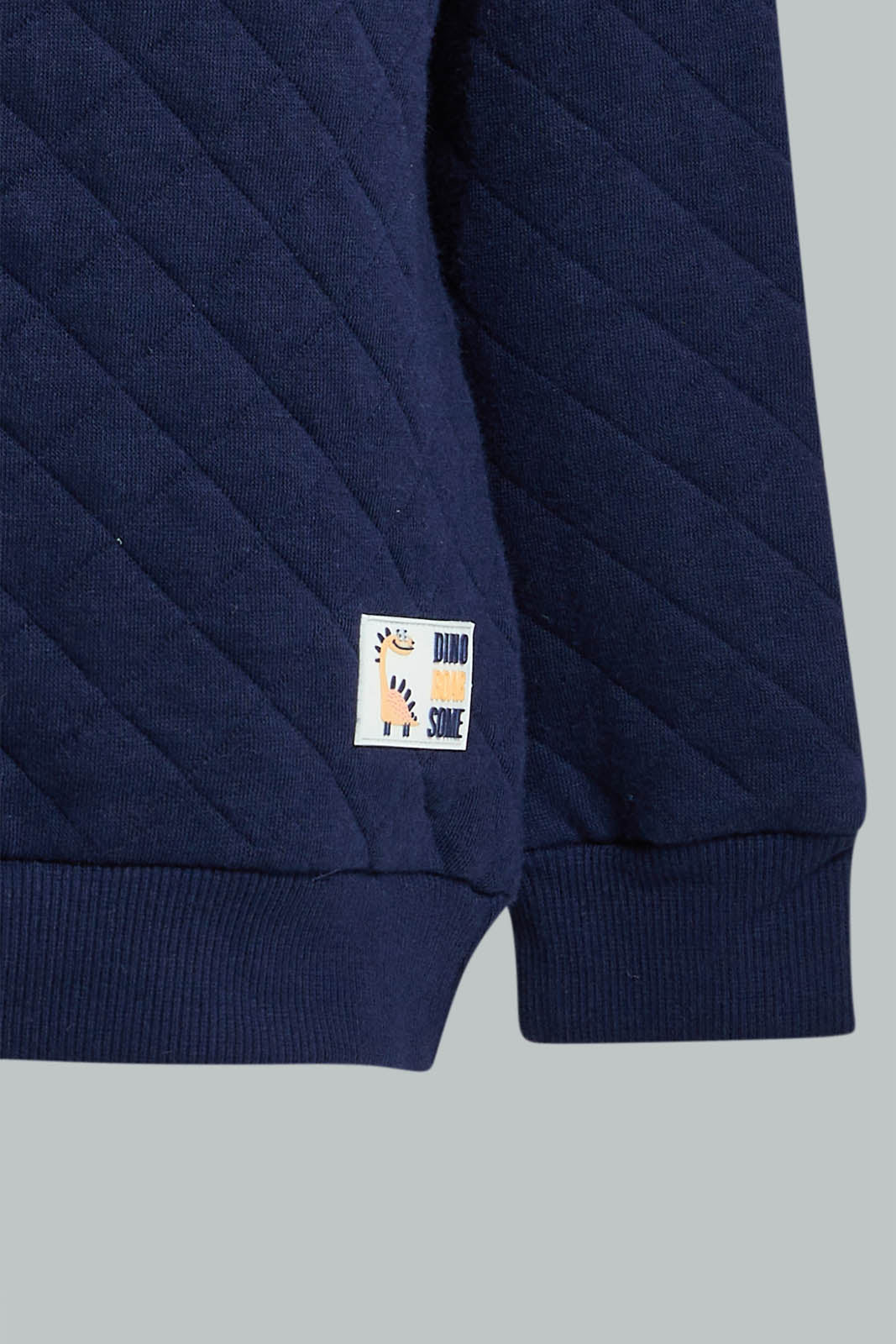 Redtag-Navy-Quilted-Sweatshirt-Sweatshirts-Infant-Boys-3 to 24 Months