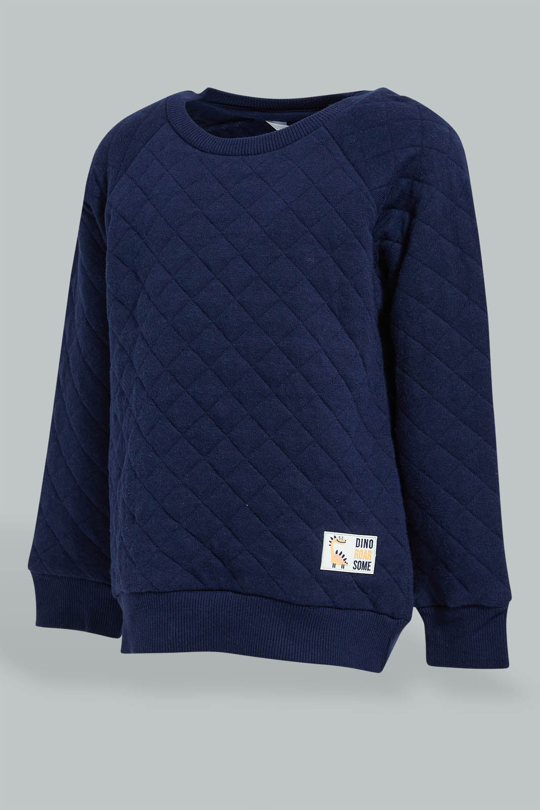 Redtag-Navy-Quilted-Sweatshirt-Sweatshirts-Infant-Boys-3 to 24 Months