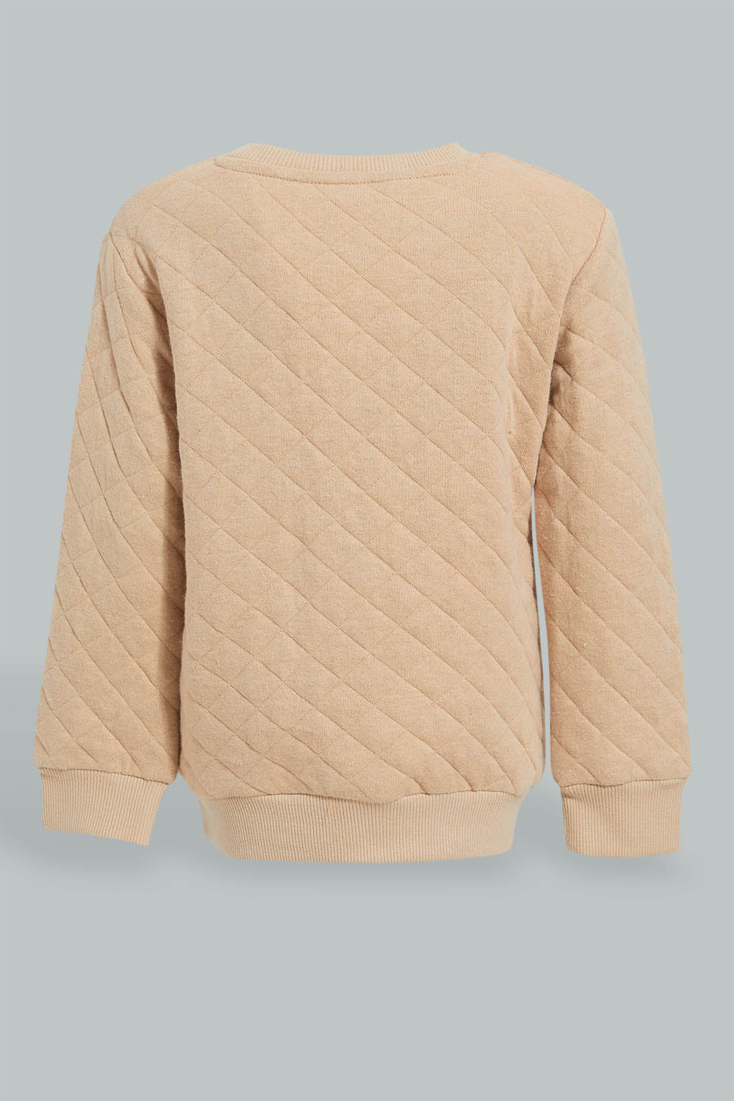 Redtag-Beige-Quilted-Sweatshirt-Sweatshirts-Infant-Boys-3 to 24 Months