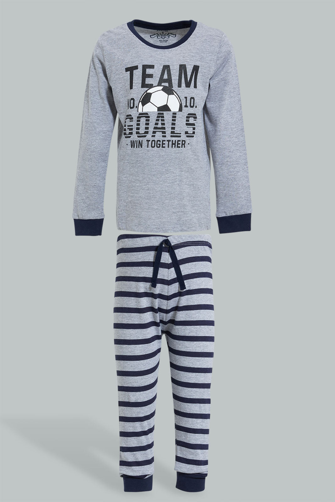 Redtag-Grey-Football-Pj-Set-2-Pack-Pyjama-Sets-Infant-Boys-3 to 24 Months