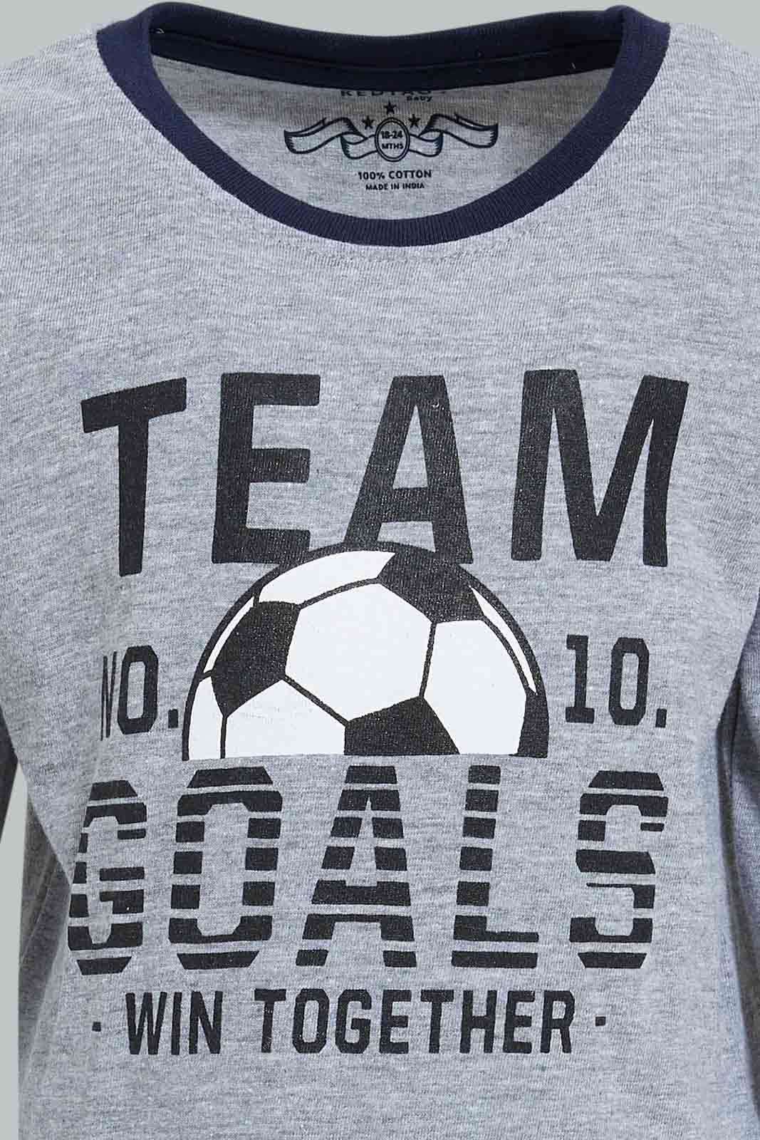 Redtag-Grey-Football-Pj-Set-2-Pack-Pyjama-Sets-Infant-Boys-3 to 24 Months