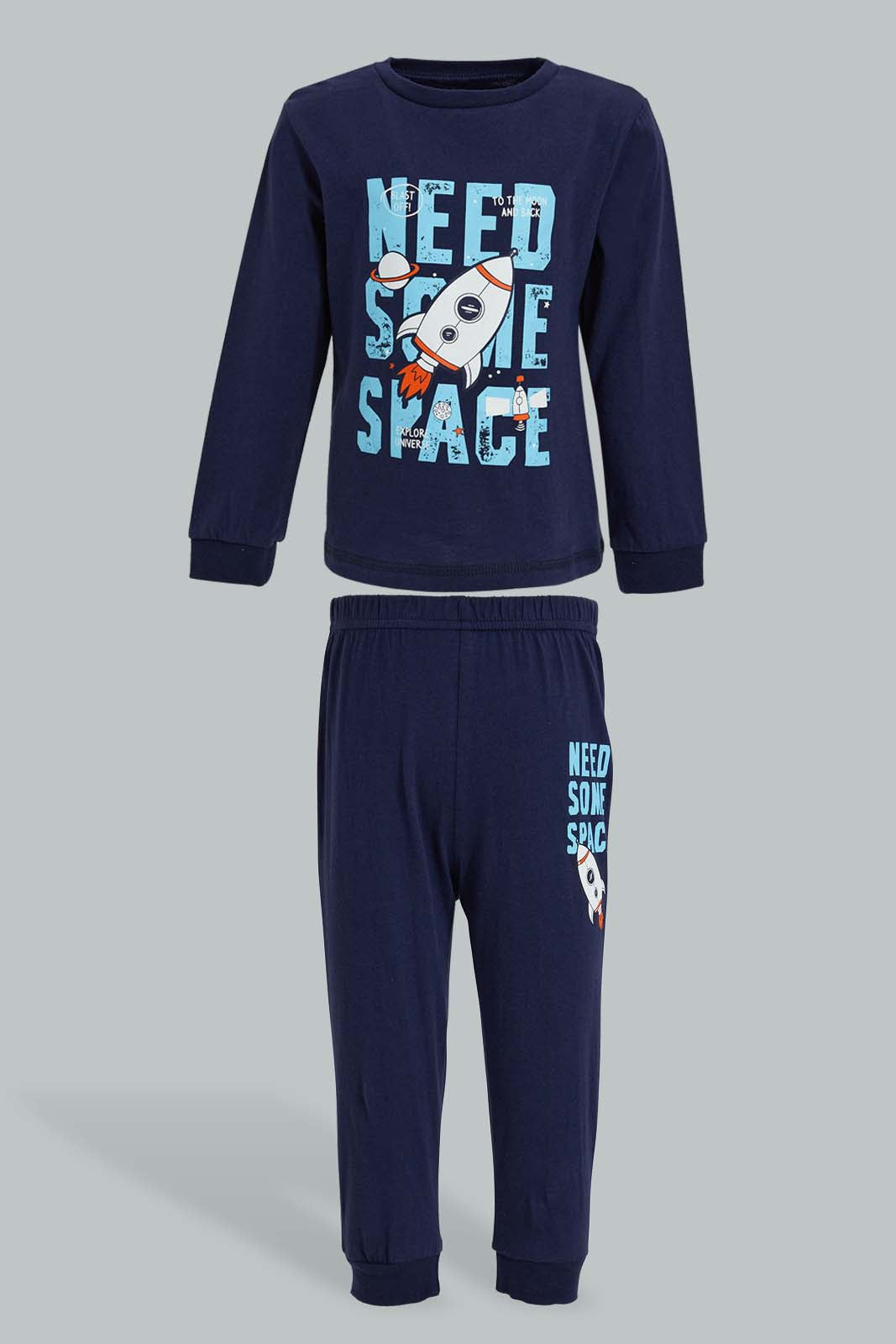 Redtag-Navy-And-White-Printed-Space-Pj-Set-4-Pack-Pyjama-Sets-Infant-Boys-3 to 24 Months