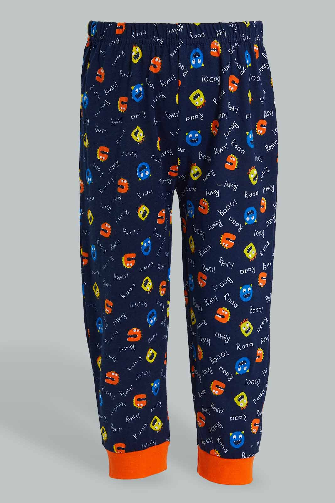 Redtag-Red-And-Navy-Printed-Tiger-Pj-Set-4-Pack-Pyjama-Sets-Infant-Boys-3 to 24 Months