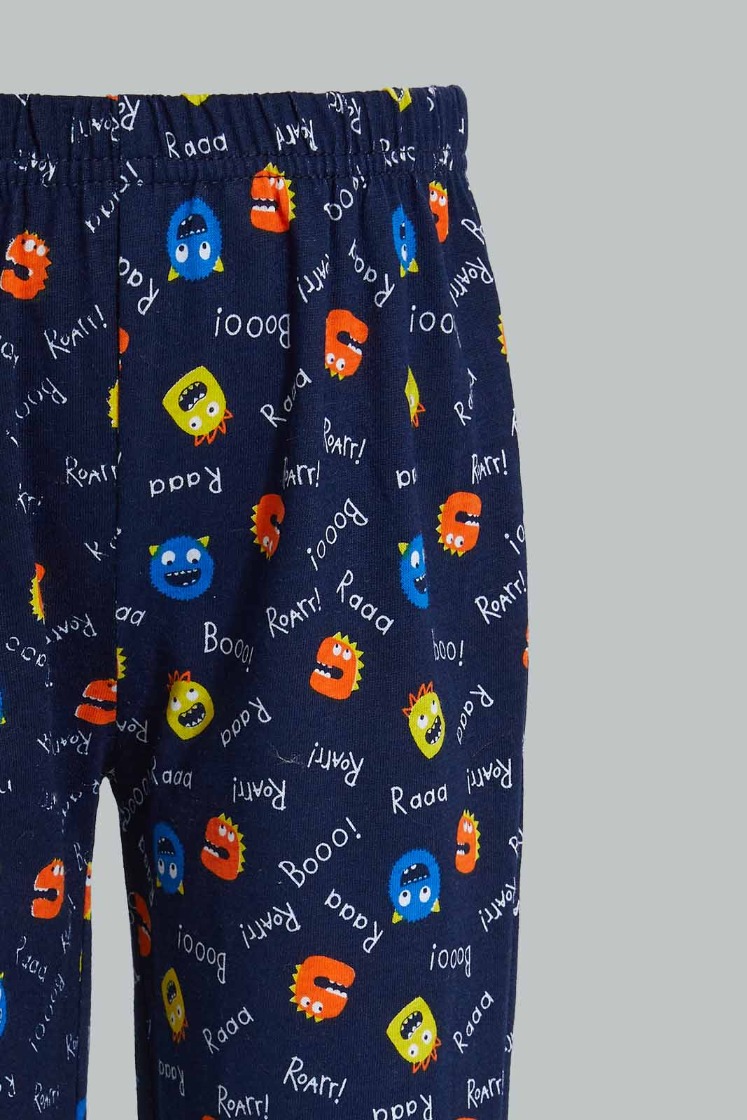 Redtag-Red-And-Navy-Printed-Tiger-Pj-Set-4-Pack-Pyjama-Sets-Infant-Boys-3 to 24 Months