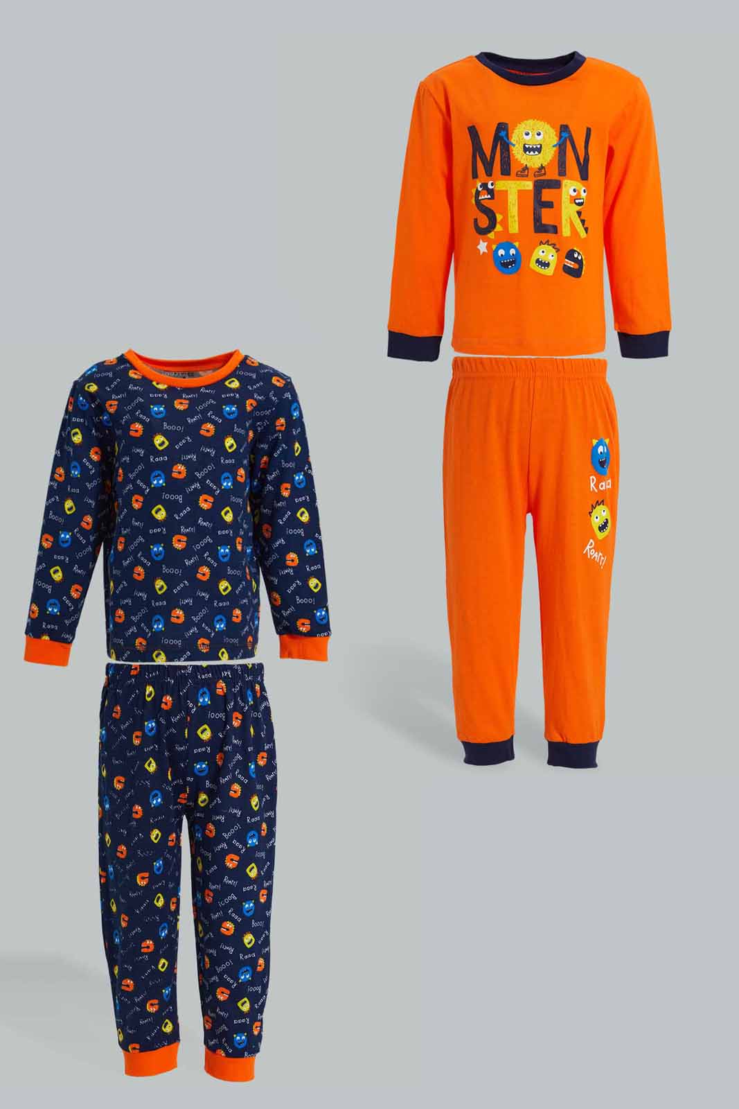 Redtag-Red-And-Navy-Printed-Tiger-Pj-Set-4-Pack-Pyjama-Sets-Infant-Boys-3 to 24 Months