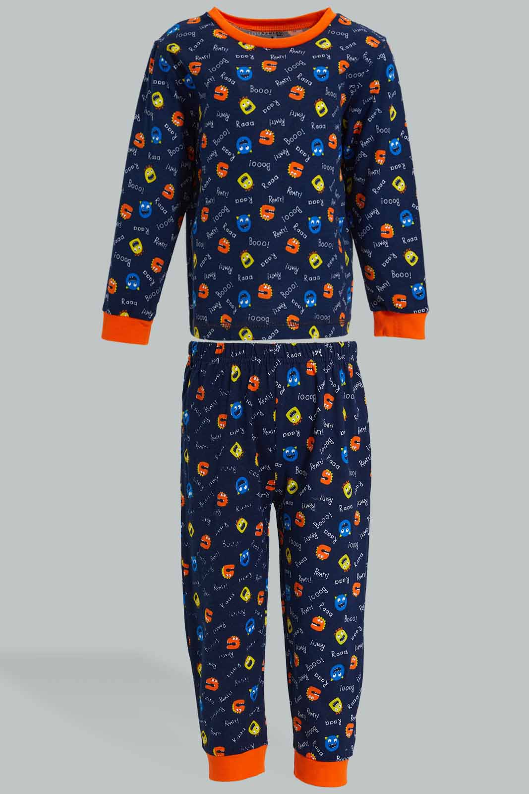 Redtag-Red-And-Navy-Printed-Tiger-Pj-Set-4-Pack-Pyjama-Sets-Infant-Boys-3 to 24 Months