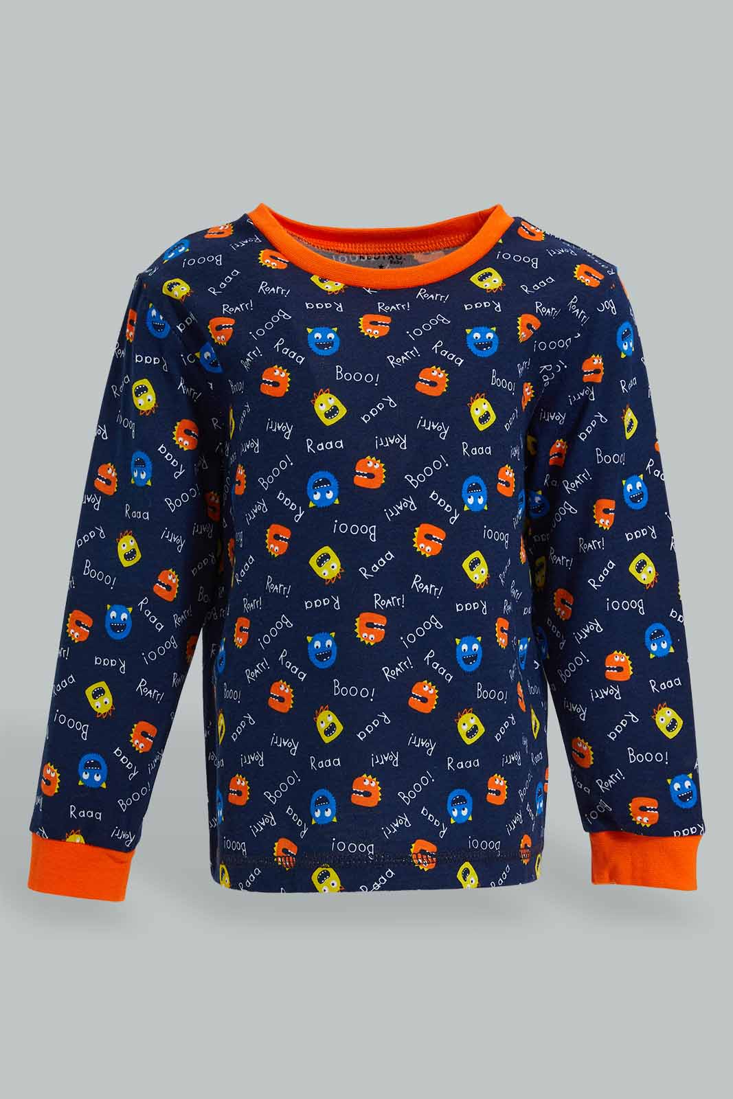 Redtag-Red-And-Navy-Printed-Tiger-Pj-Set-4-Pack-Pyjama-Sets-Infant-Boys-3 to 24 Months