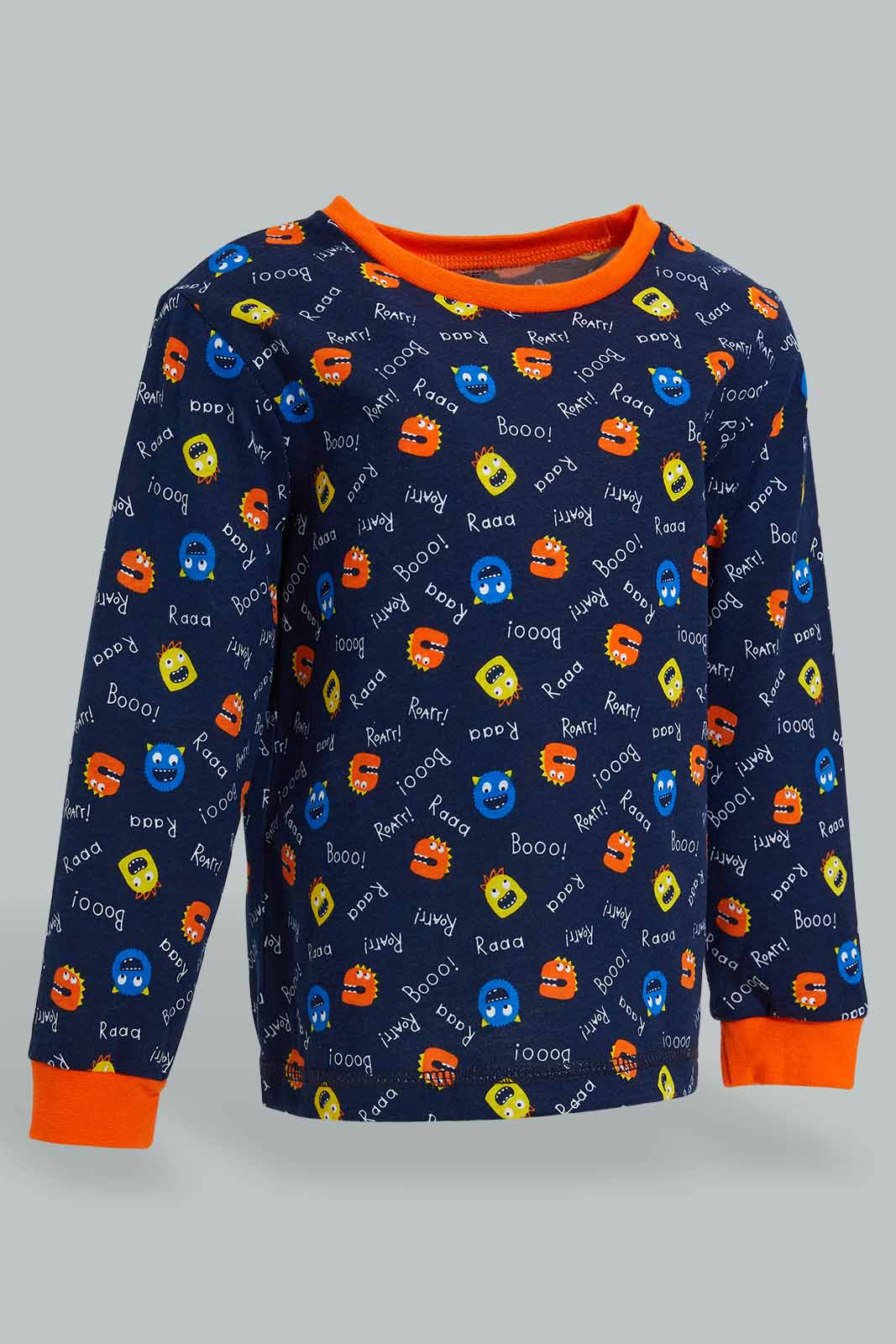 Redtag-Red-And-Navy-Printed-Tiger-Pj-Set-4-Pack-Pyjama-Sets-Infant-Boys-3 to 24 Months