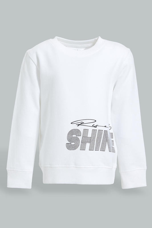 Redtag-White-Placement-Print-SweaT-Shirts-Sweatshirts-Infant-Boys-3 to 24 Months