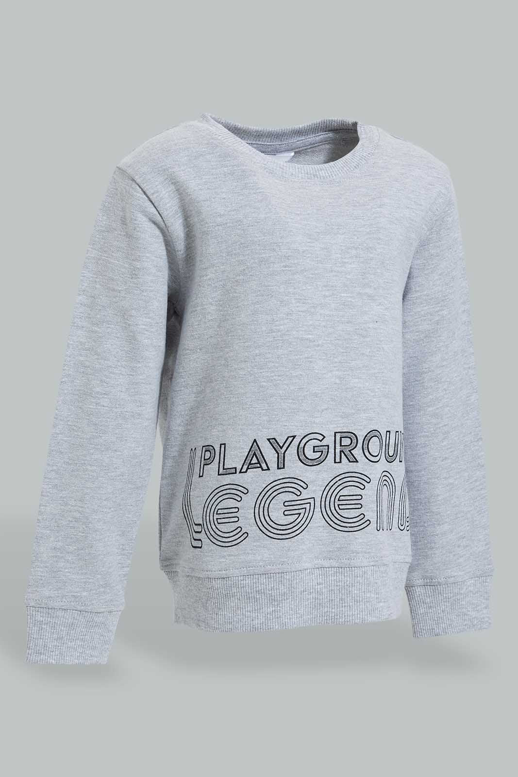 Redtag-Grey-Placement-Print-SweaT-Shirts-Sweatshirts-Infant-Boys-3 to 24 Months