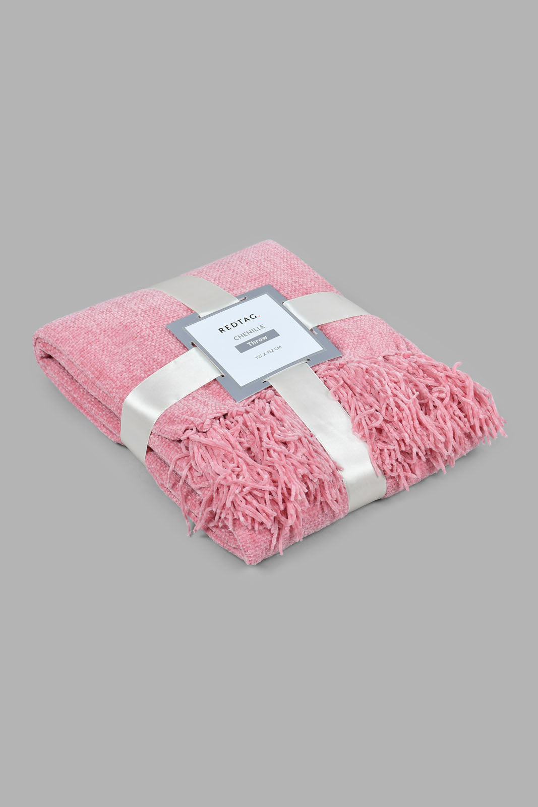 Redtag-Pink-Chenille-Throw-With-Fringe-Category:Throws,-Colour:Pink,-Filter:Home-Bedroom,-HMW-BED-Throws,-NAYA,-New-In,-New-In-HMW-BED,-Non-Sale,-S22C,-Section:Homewares-Home-Bedroom-