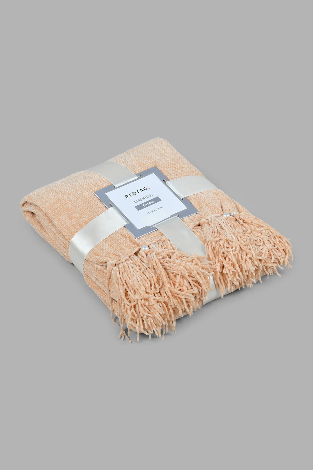 Redtag-Beige-Chenille-Throw-With-Beaded-Fringe-Category:Throws,-Colour:Beige,-Filter:Home-Bedroom,-HMW-BED-Throws,-LEGACY,-New-In,-New-In-HMW-BED,-Non-Sale,-S22C,-Section:Homewares-Home-Bedroom-