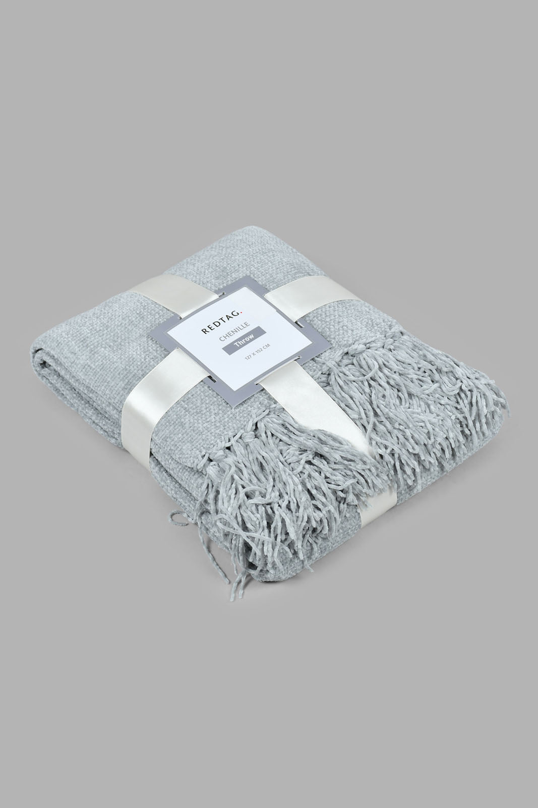 Redtag-Grey-Chenille-Throw-With-Fringe-Category:Throws,-Colour:Grey,-Filter:Home-Bedroom,-HMW-BED-Throws,-LEGACY,-New-In,-New-In-HMW-BED,-Non-Sale,-S22C,-Section:Homewares-Home-Bedroom-
