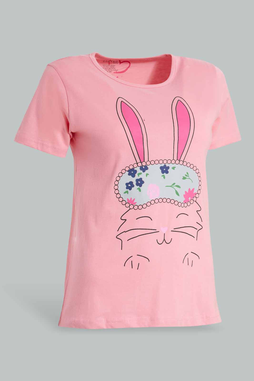 Redtag-Pink-Short-Sets-Pyjama-Sets-Senior-Girls-9 to 14 Years