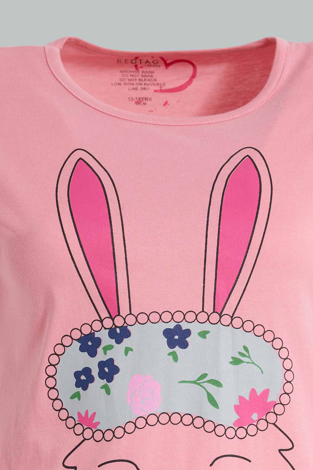 Redtag-Pink-Short-Sets-Pyjama-Sets-Senior-Girls-9 to 14 Years