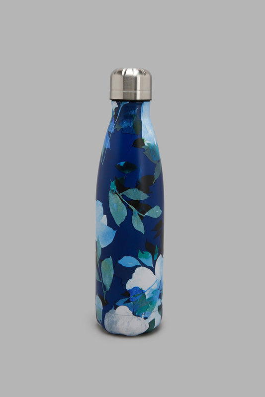 Redtag-Blue-Floral-Water-Bottle-Bottles-Home-Dining-