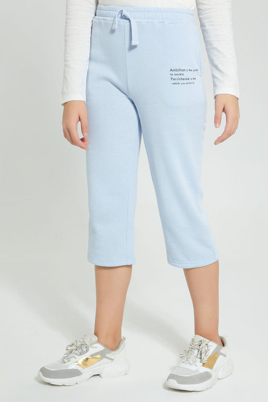 Redtag-Lt-Blue-Culottes-Pant-Joggers-Senior-Girls-9 to 14 Years