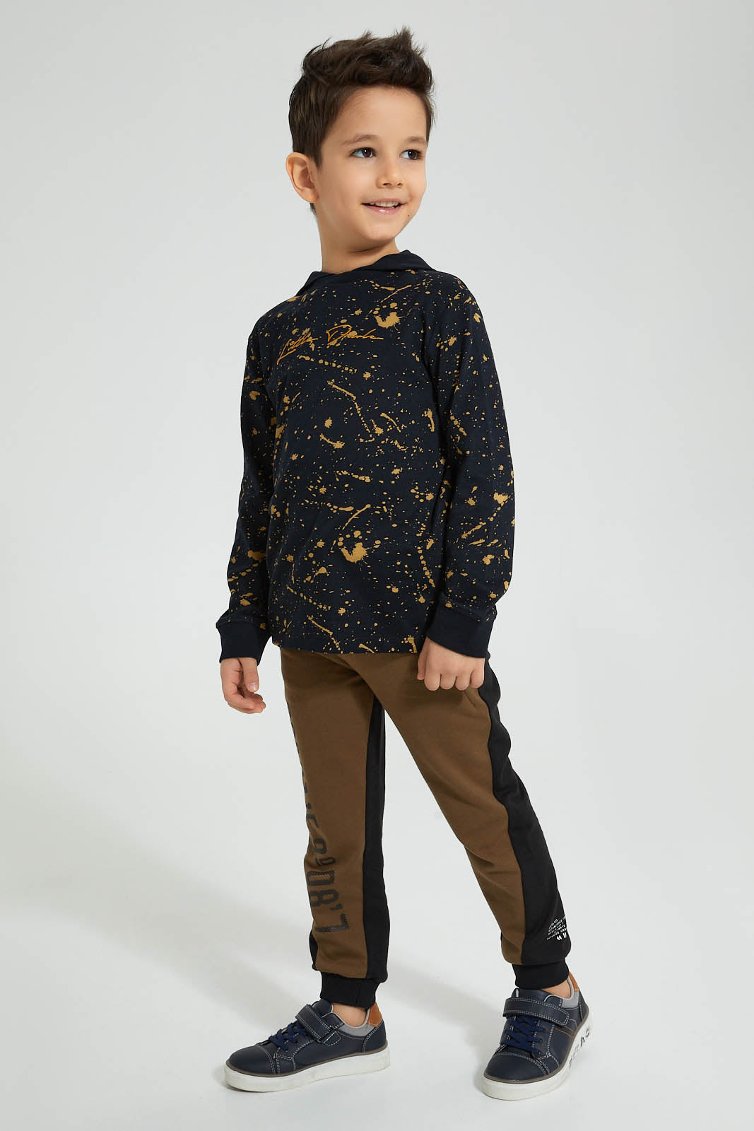 Redtag-Black-Splat-Print-Hooded-Long-Sleeve-T-Shirt-Boys-T-Shirts,-Colour:Black,-Filter:Boys-(2-to-8-Yrs),-New-In,-New-In-BOY,-Non-Sale,-S22A,-Section:Kidswear-Boys-2 to 8 Years
