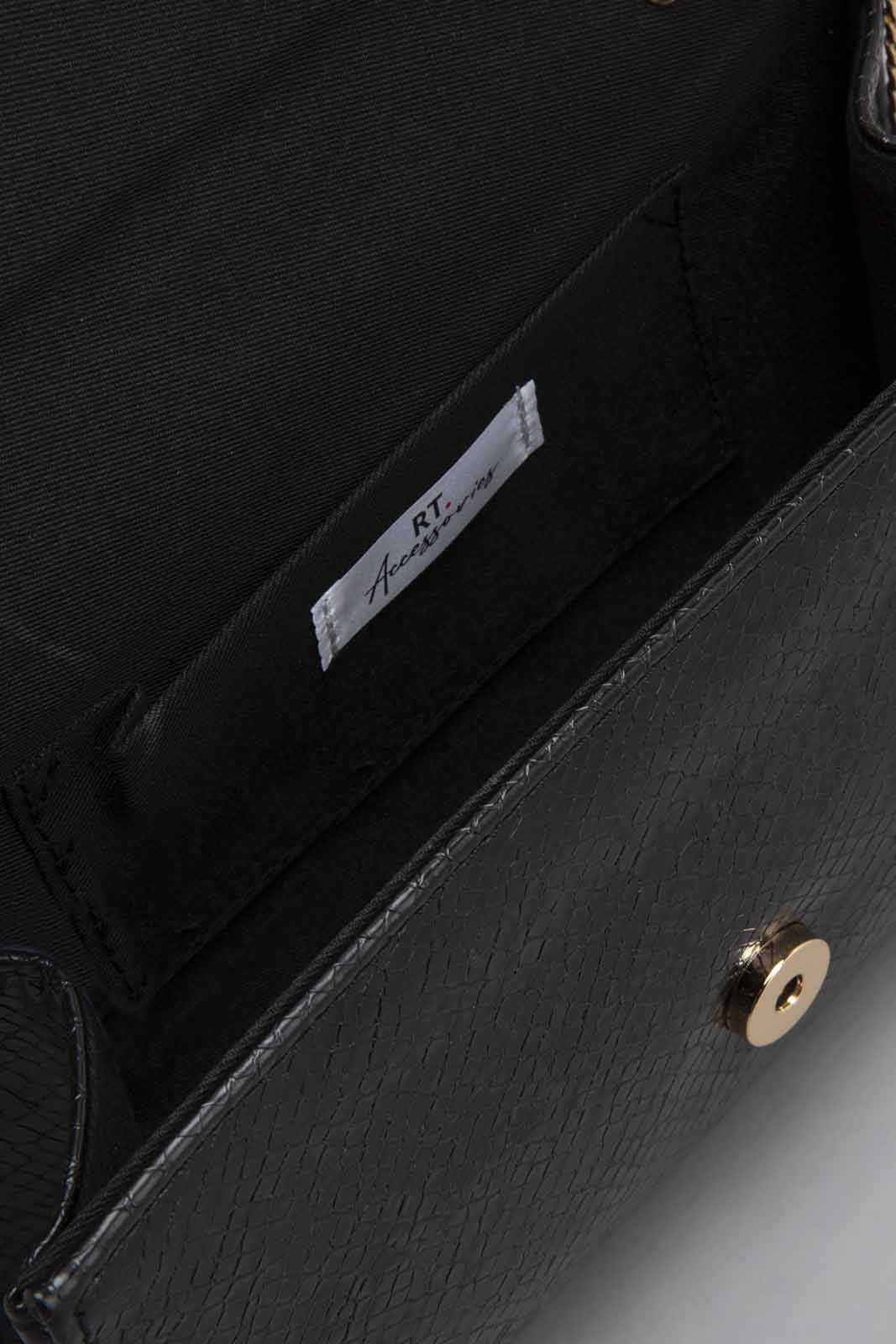Redtag-Black-And-Beige-Snake-Textured-Envelope-Bag-Clutches-Women-