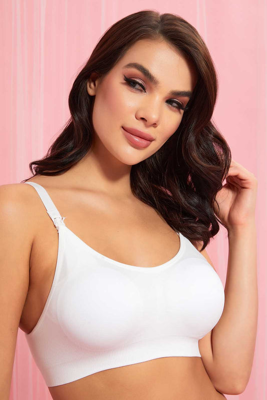 Women White Padded Nursing Bra