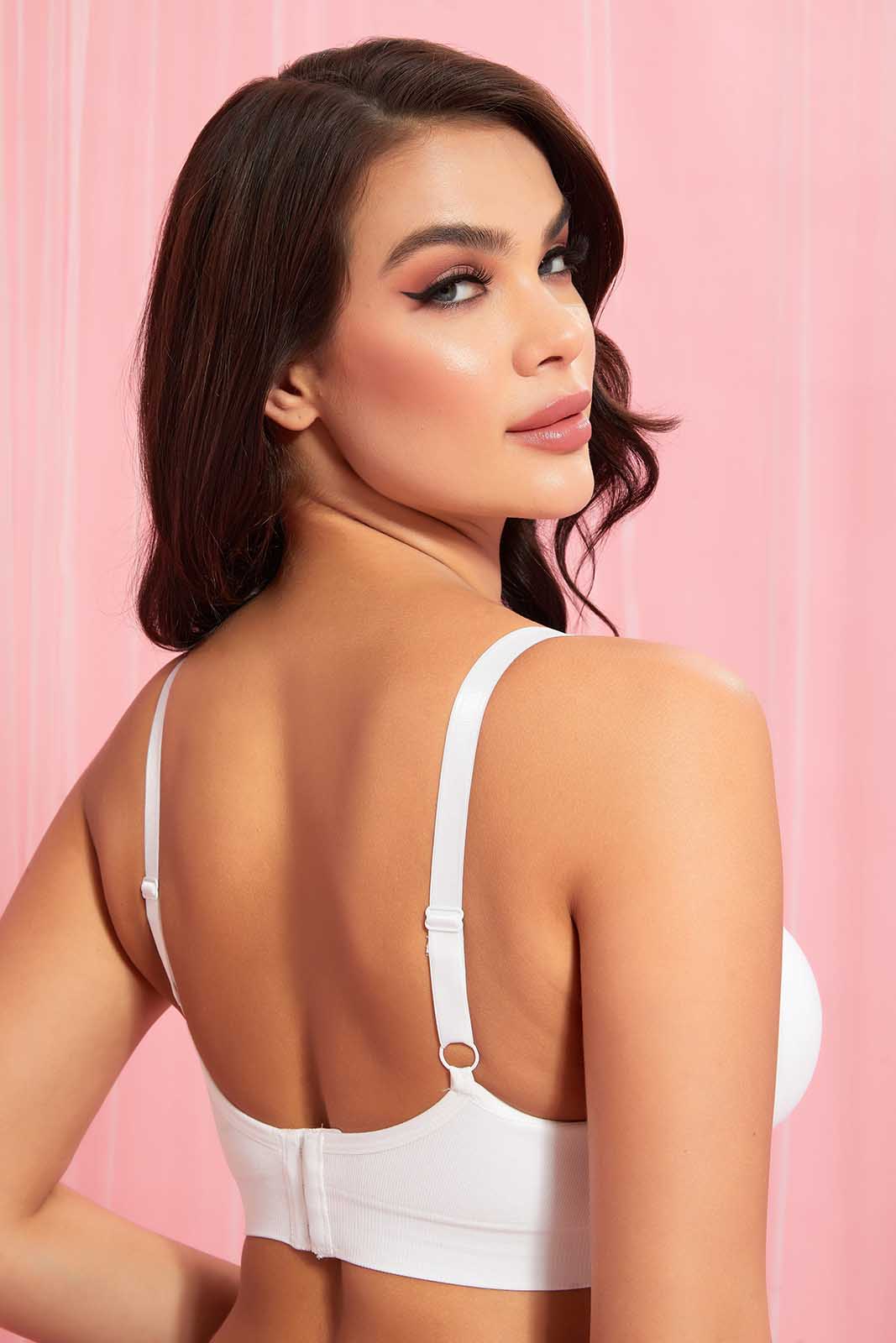 Women White Padded Nursing Bra