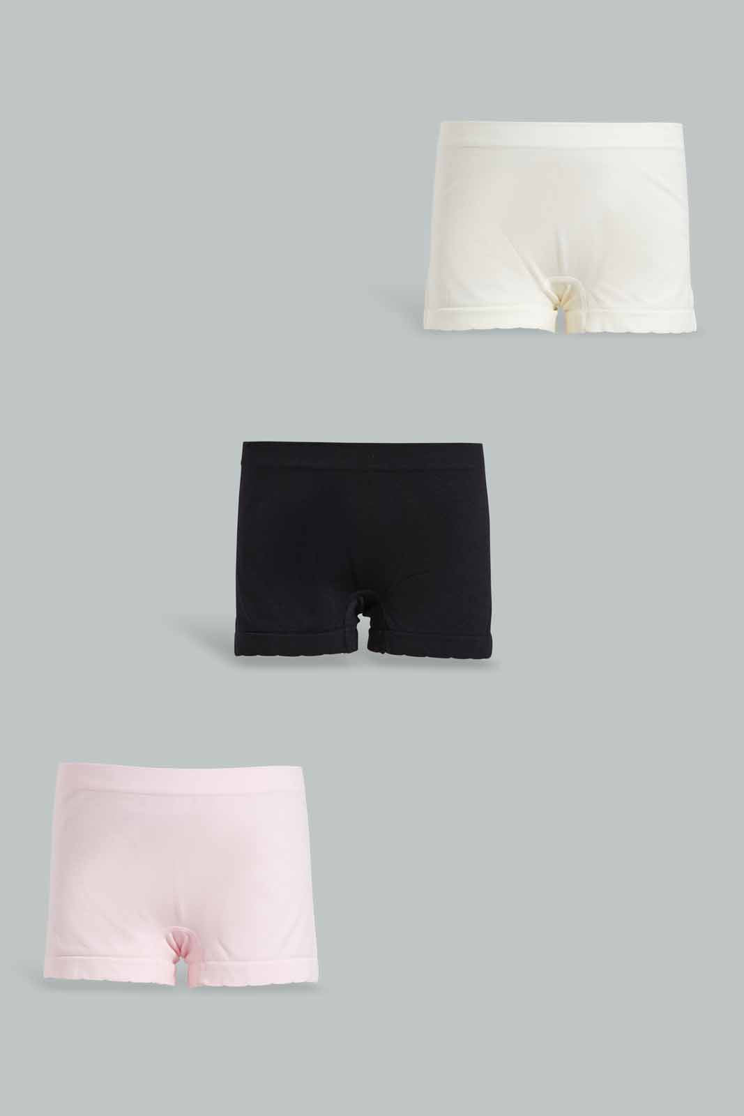 Redtag-Blue/Pink/Ivory-Plain-Boyleg-Brief-(3-Pack)-Briefs-Boyleg-Women's-