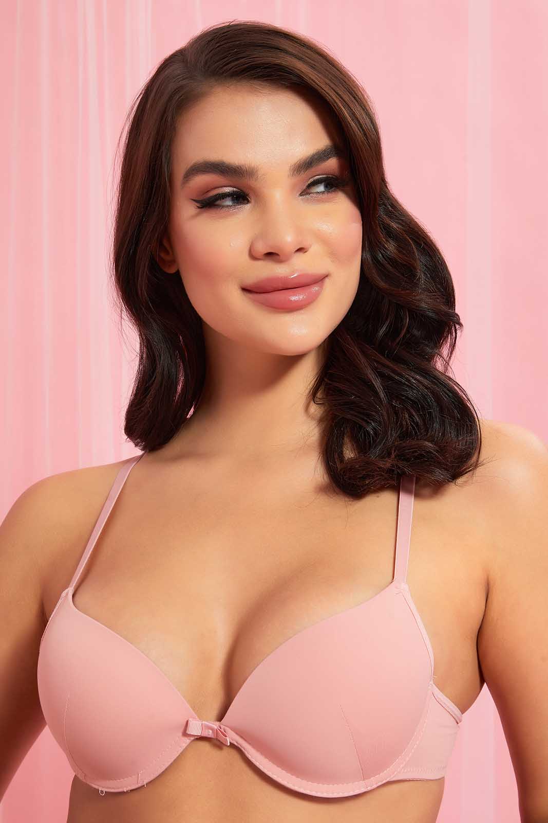 Redtag-Dark-Blush/Mint/Black-Plain-Padded-T-Shirt-Bra-(3-Pack)-T-Shirt-Bras-Women's-