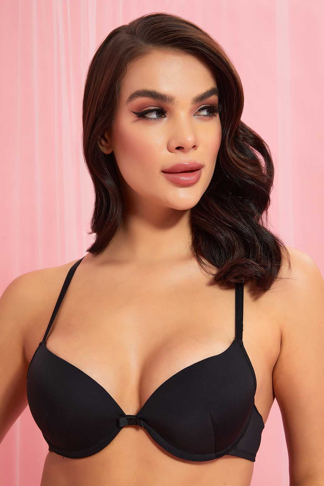 Redtag-Dark-Blush/Mint/Black-Plain-Padded-T-Shirt-Bra-(3-Pack)-T-Shirt-Bras-Women's-