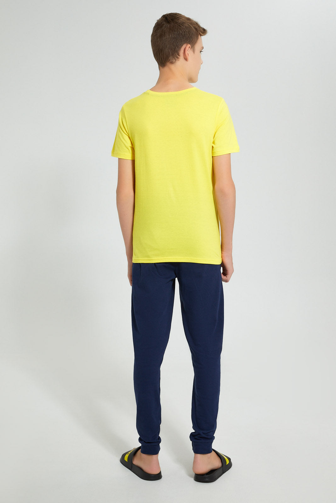 Redtag-Yellow-Game-On-Night-Suit-Pyjama-Sets-Senior-Boys-9 to 14 Years