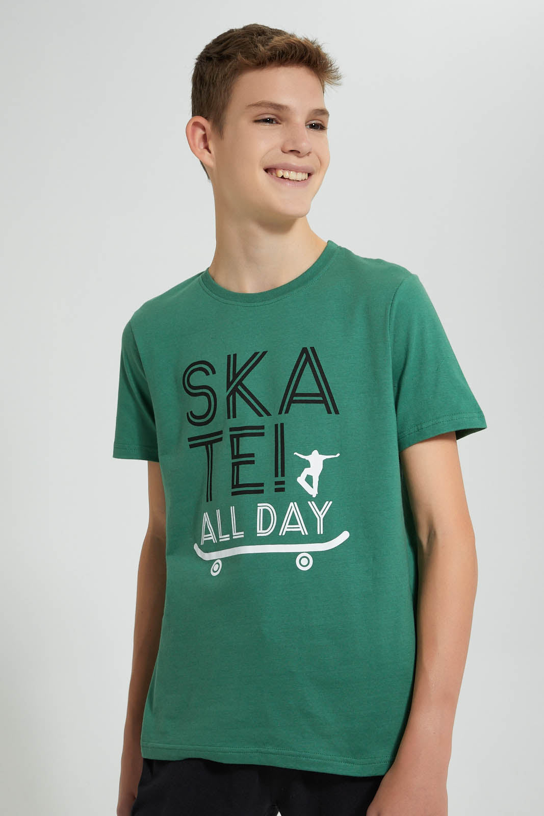 Redtag-Olive-Skate-All-Day-Night-Suit-Pyjama-Sets-Senior-Boys-9 to 14 Years