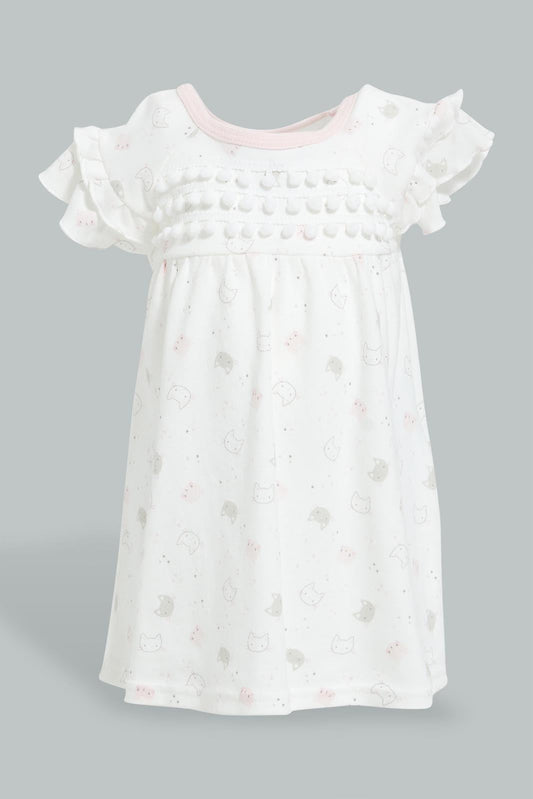 Redtag-Pink-Kitten-Shift-Dress-Colour:Pink,-Filter:Baby-(0-to-12-Mths),-NBG-Dresses,-New-In,-New-In-NBG,-Non-Sale,-S22B,-Section:Kidswear-Baby-0 to 12 Months