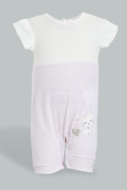 Redtag-White-And-Pink-Seer-Sucker-Romper-Colour:Pink,-Filter:Baby-(0-to-12-Mths),-NBG-Rompers,-New-In,-New-In-NBG,-Non-Sale,-S22B,-Section:Kidswear-Baby-0 to 12 Months