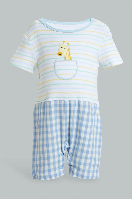 Redtag-Blue-Stripe-Romper-Colour:Blue,-Filter:Baby-(0-to-12-Mths),-NBF-Rompers,-New-In,-New-In-NBF,-Non-Sale,-S22B,-Section:Kidswear-Baby-0 to 12 Months