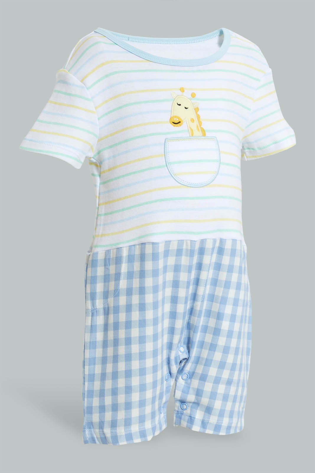 Redtag-Blue-Stripe-Romper-Colour:Blue,-Filter:Baby-(0-to-12-Mths),-NBF-Rompers,-New-In,-New-In-NBF,-Non-Sale,-S22B,-Section:Kidswear-Baby-0 to 12 Months