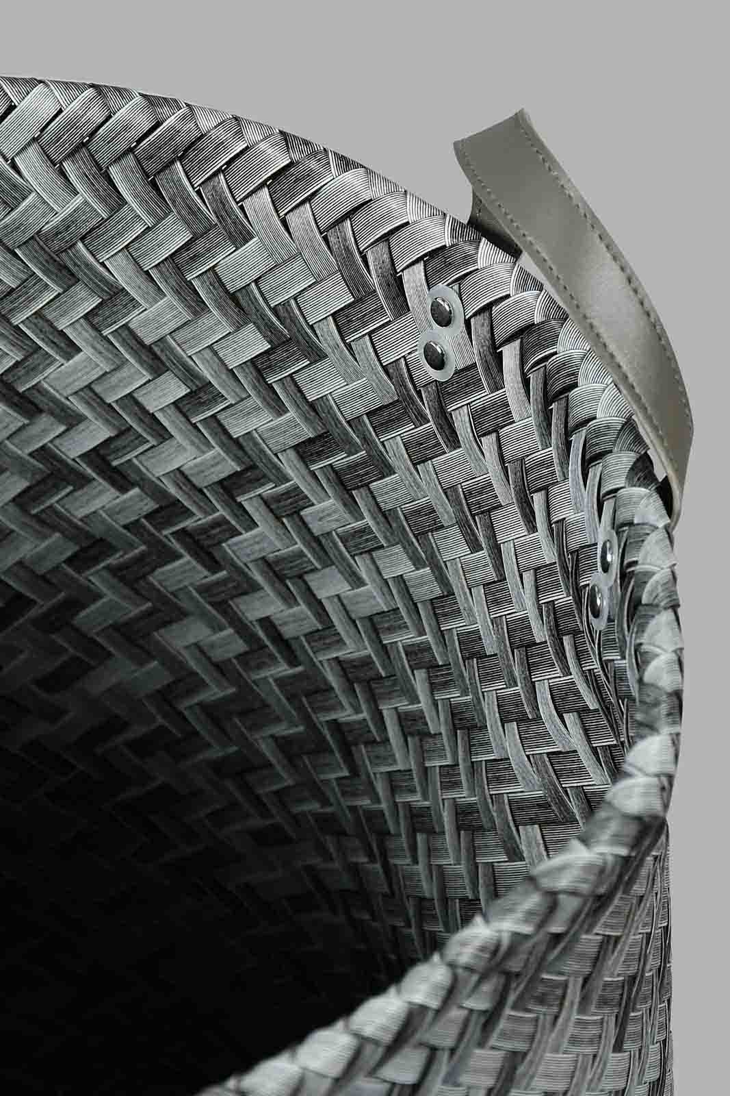 Redtag-Grey-Round-Laundry-Hamper-(Large)-Laundry-Hampers-Home-Bathroom-