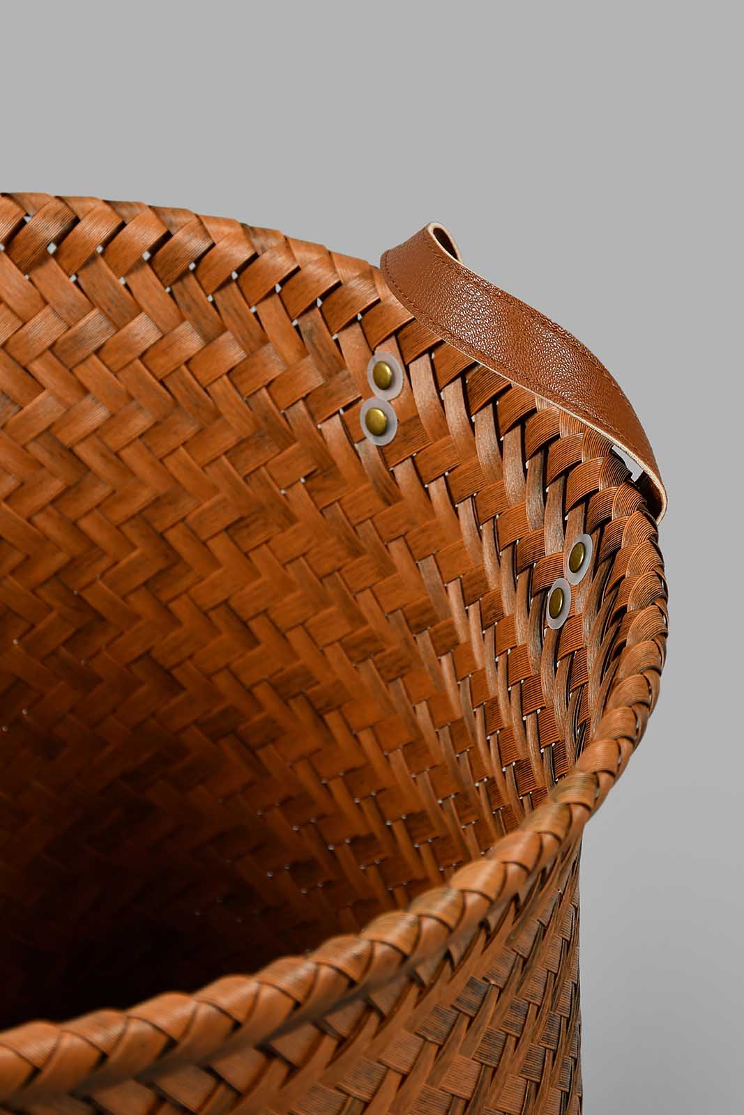 Redtag-Brown-Round-Laundry-Hamper-(Large)-Laundry-Hampers-Home-Bathroom-
