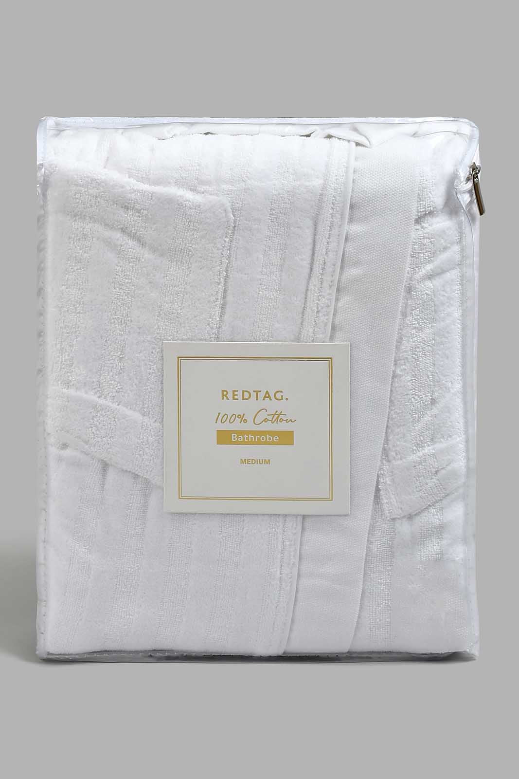 Redtag-White-Sheared-Stripe-Bath-Robe-Bathrobes-Home-Bathroom-
