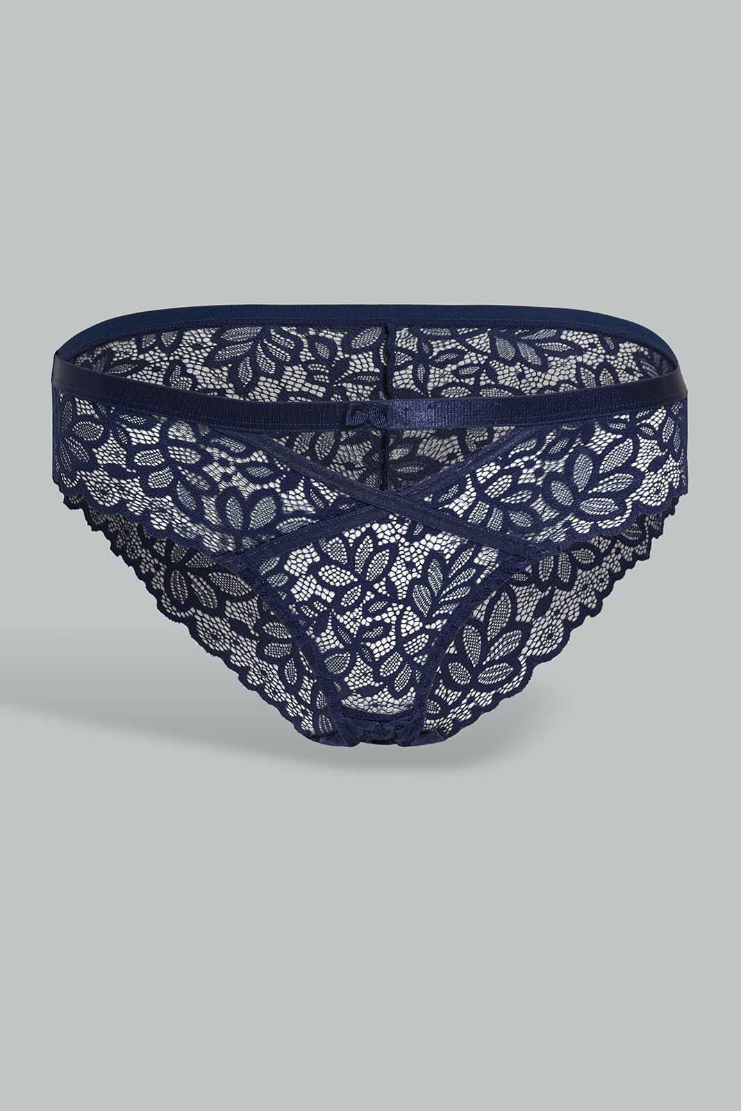 Redtag-Navy/Lt-Blue-Plain-Lace-Boyleg-Brief-(2-Pack)-Category:Briefs,-Colour:Assorted,-Deals:New-In,-Filter:Women's-Clothing,-New-In-Women-APL,-Non-Sale,-Section:Women,-W22O,-Women-Briefs--