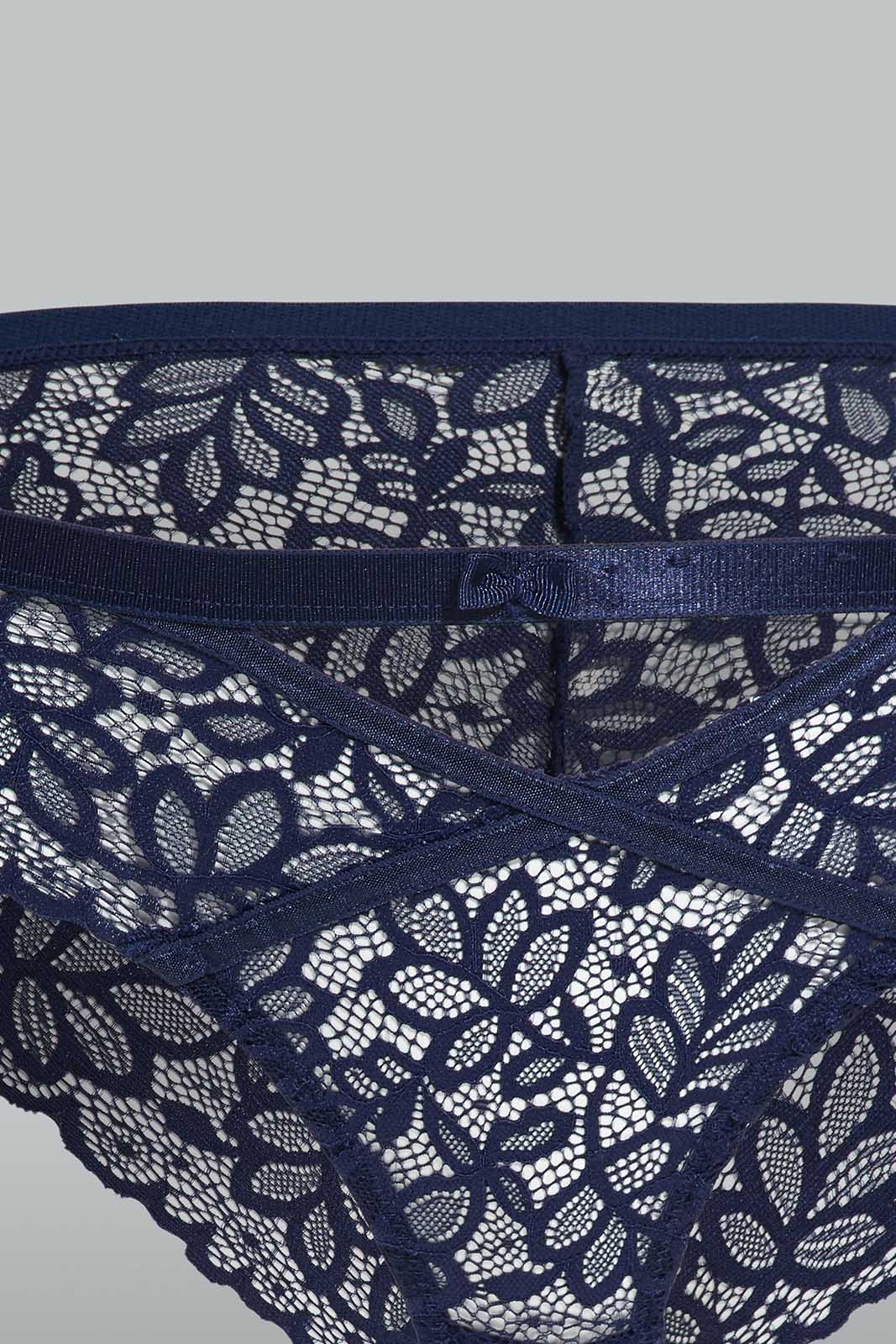 Redtag-Navy/Lt-Blue-Plain-Lace-Boyleg-Brief-(2-Pack)-Category:Briefs,-Colour:Assorted,-Deals:New-In,-Filter:Women's-Clothing,-New-In-Women-APL,-Non-Sale,-Section:Women,-W22O,-Women-Briefs--