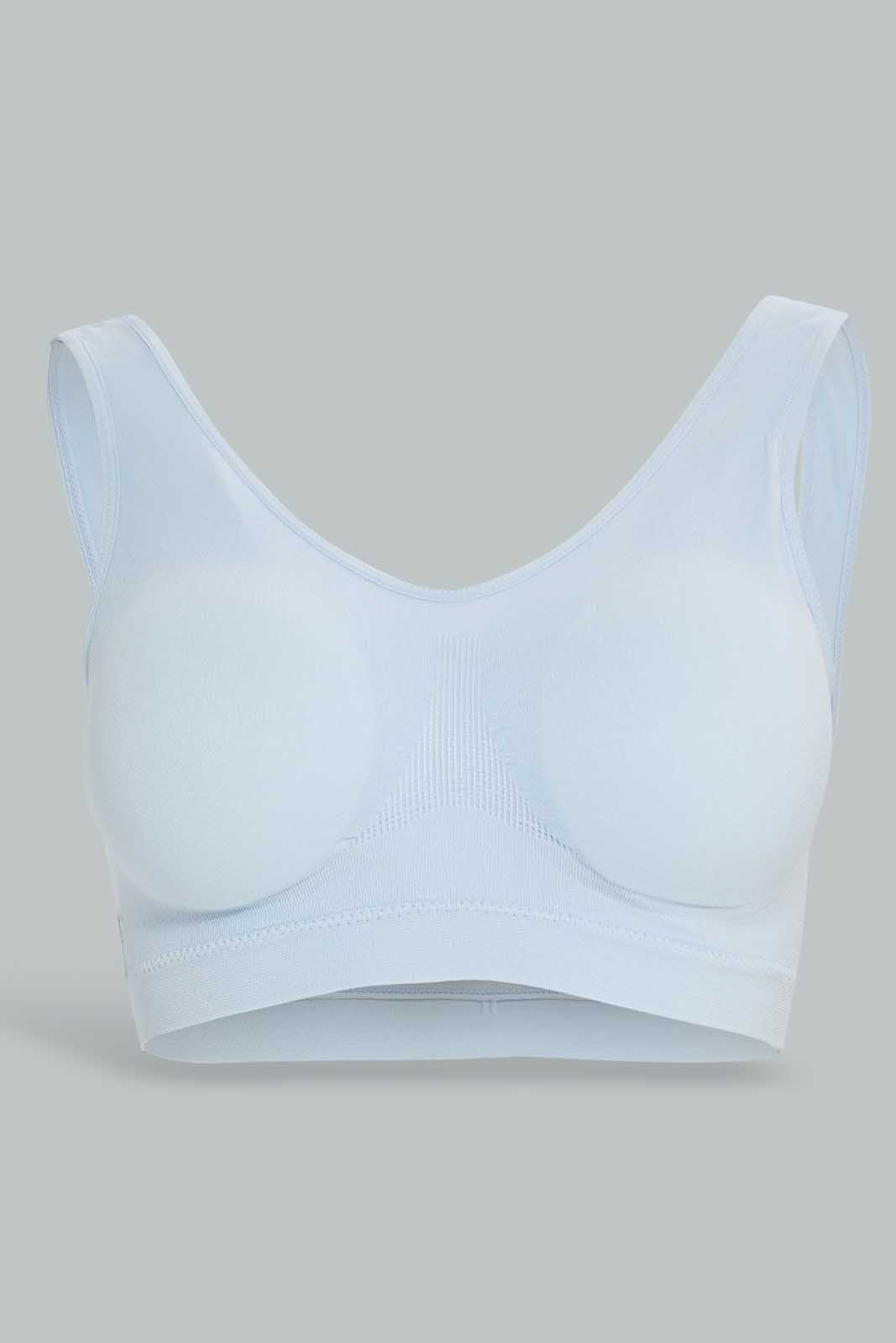 Redtag-Blue/Ivory-Plain-Padded-Comfort-Bra-(2-Pack)-Category:Bras,-Colour:Assorted,-Deals:New-In,-Filter:Women's-Clothing,-New-In-Women-APL,-Non-Sale,-Section:Women,-W22O,-Women-Bras--
