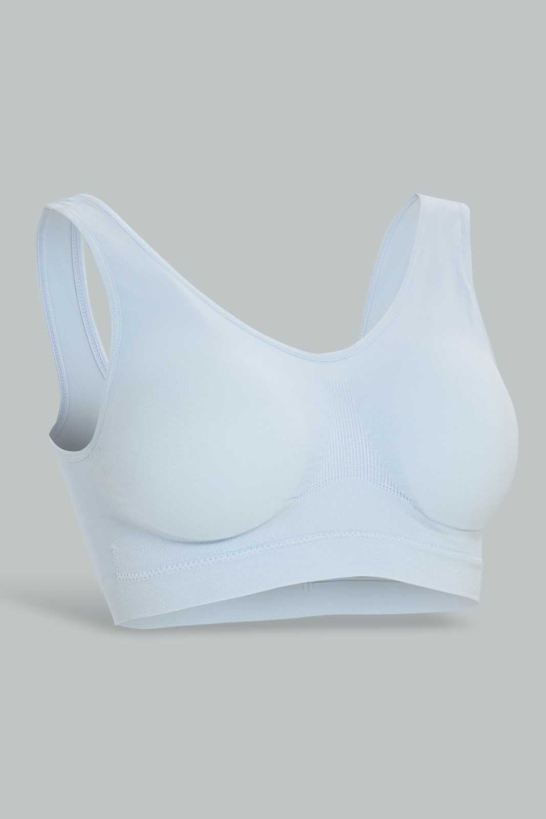 Redtag-Blue/Ivory-Plain-Padded-Comfort-Bra-(2-Pack)-Category:Bras,-Colour:Assorted,-Deals:New-In,-Filter:Women's-Clothing,-New-In-Women-APL,-Non-Sale,-Section:Women,-W22O,-Women-Bras--