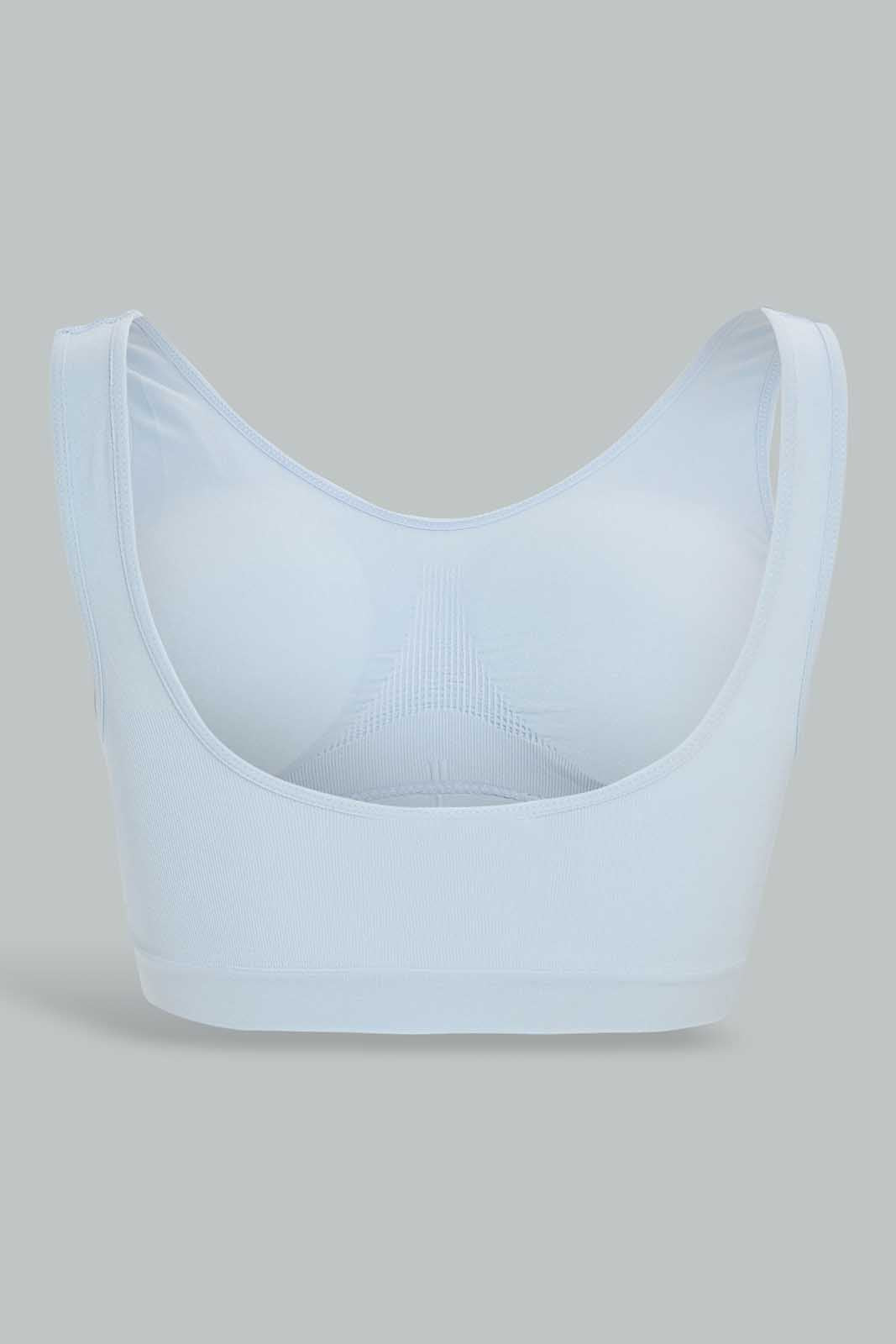 Redtag-Blue/Ivory-Plain-Padded-Comfort-Bra-(2-Pack)-Category:Bras,-Colour:Assorted,-Deals:New-In,-Filter:Women's-Clothing,-New-In-Women-APL,-Non-Sale,-Section:Women,-W22O,-Women-Bras--