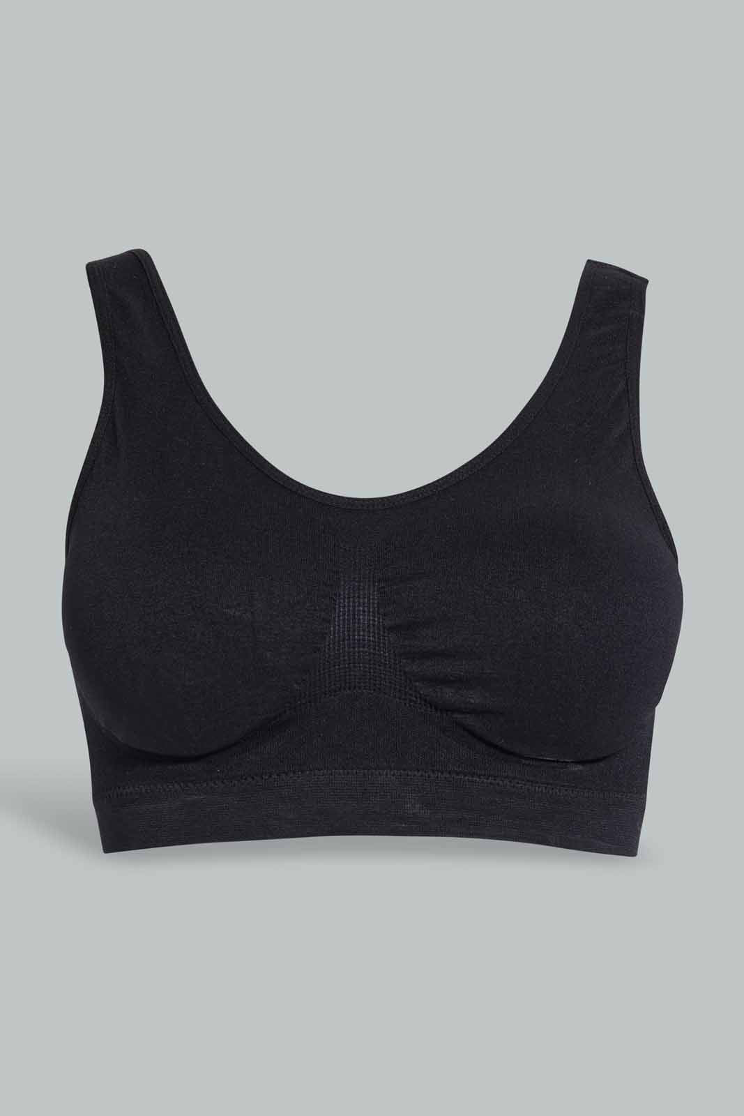 Redtag-Black/Pink-Plain-Padded-Comfort-Bra-(2-Pack)-Category:Bras,-Colour:Assorted,-Filter:Women's-Clothing,-New-In,-New-In-Women-APL,-Non-Sale,-S22D,-Section:Women,-Women-Bras-Women's-