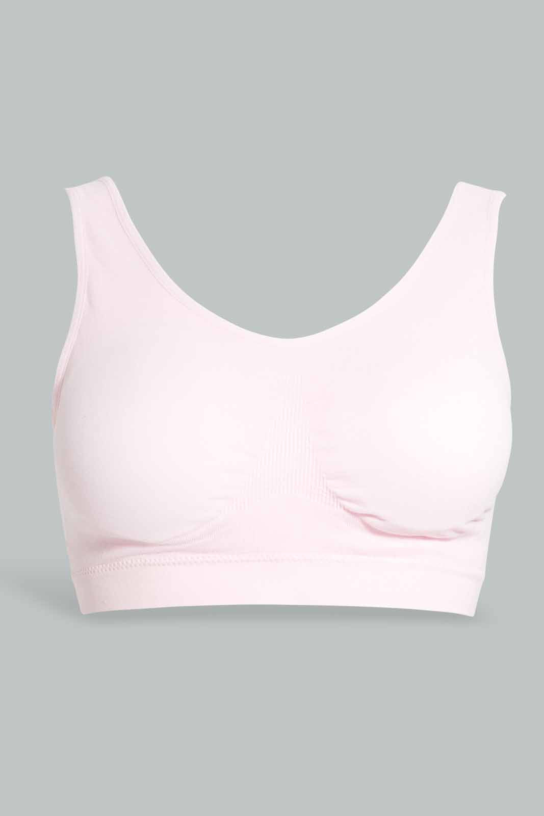 Redtag-Black/Pink-Plain-Padded-Comfort-Bra-(2-Pack)-Category:Bras,-Colour:Assorted,-Filter:Women's-Clothing,-New-In,-New-In-Women-APL,-Non-Sale,-S22D,-Section:Women,-Women-Bras-Women's-