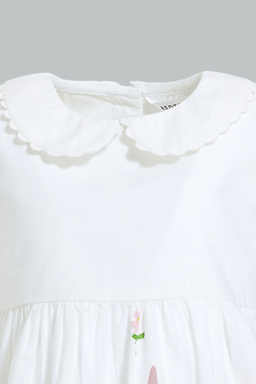 Redtag-Colar-Floral-Printed-Hem-Colour:White,-Filter:Infant-Girls-(3-to-24-Mths),-Infant-Girls-Dresses,-New-In,-New-In-ING,-Non-Sale,-S22B,-Section:Kidswear-Infant-Girls-3 to 24 Months